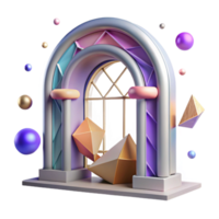 impressive artistic Window Frame Arch Design Transparent Architectural Element premium png
