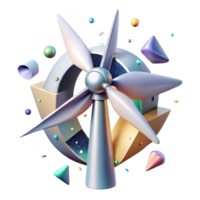 serene creative Wind Turbine Abstract Design Artistic Interpretation Transparent for Creative Projects exclusive png