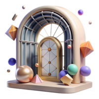 impressive artistic Window Frame Arch Design Transparent Architectural Element png