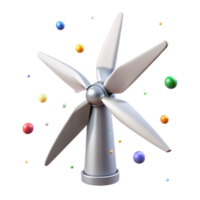 beautiful artistic Wind Turbine Blades Rotation Sequence Transparent for Animation and png