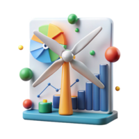 serene minimalist Wind Turbine Data Analysis Graph Isolated for Energy Reports png