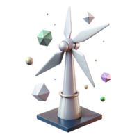 beautiful artistic Wind Turbine Low Poly Model 3d Render Isolated for Game Development high quality png