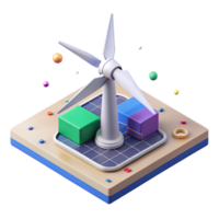extraordinary rustic Wind Turbine Isometric Projection Technical Diagram Cutout for Architectural Plans png