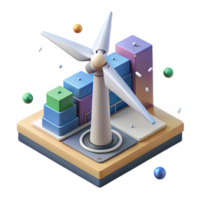wonderful modern Wind Turbine Isometric Projection Technical Diagram Cutout for Architectural Plans png