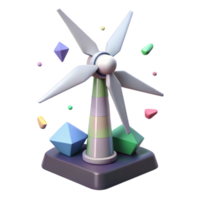 extraordinary modern Wind Turbine Low Poly Model 3d Render Isolated for Game Development original png