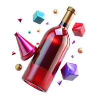 dramatic modern Wine Bottle Red Wine Alcohol Isolated for Vineyard Websites professional png