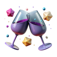 serene artistic Wine Glasses Clinking Isolated for Celebration Toast png