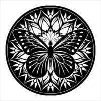 Butterfly in black color vector
