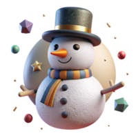 vibrant traditional Winter Snowman Carrot Nose Coal Eyes Cutout high quality png