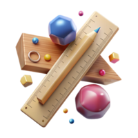 beautiful traditional Wooden Ruler with Centimeter Markings Measurement Tool Cutout for Geometry Class high resolution png