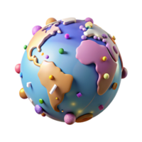 dramatic classic World Map Globe 3d Illustration Transparent for Geography premium png