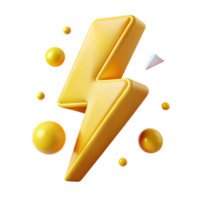 vibrant artistic Yellow Lightning Isolated for High Voltage Graphics original png
