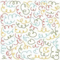 Creative abstract style art background for kids or trendy design with basic shapes. Simple children's doodles and squiggles on wallpaper. vector