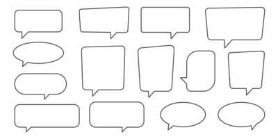 Collection of line speech bubble, line speech balloon. vector
