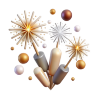 elegant traditional Fireworks Sparkles Isolated for Digital Illustrations original png