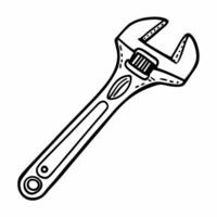 Black and White Wrench Illustration for Tool and Hardware Design vector