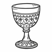 Intricate Hand Drawn Goblet Illustration with Ornamental Design vector