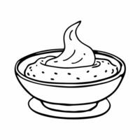 Hand Drawn Bowl of Mashed Potatoes Illustration vector