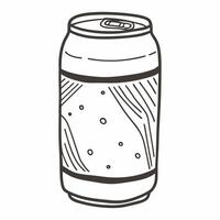 Hand Drawn Soda Can Illustration with Simple Line Art Design vector