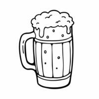 Hand Drawn Beer Mug Illustration with Frothy Top for Beverage Theme vector