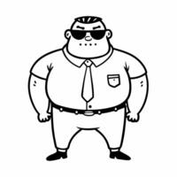 Tough Guy Wearing Sunglasses and Tie vector