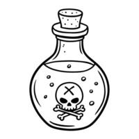Illustration of Poison Bottle with Skull and Crossbones Design vector