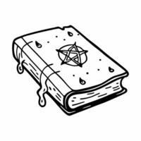 Mystical Grimoire with Pentagram and Unique Vintage Design Elements vector
