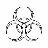 Monochrome Biohazard Symbol Design for Industrial Safety and Environmental Awareness vector