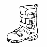 Black and White Illustration of a Snowboard Boot vector