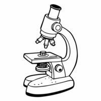 Black and White Microscope Illustration for Science and Education vector