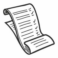 Illustration of a Hand Drawn Checklist on a Rolled Paper Scroll vector