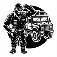 gorilla in a military uniform vector