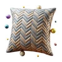 stunning rustic Herringbone Throw Pillow Decorative Pattern Isolated for Bedroom Decor high resolution png