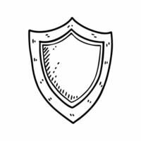 Hand Drawn Shield Outline Simple Sketch for Security and Protection Themes in Design vector