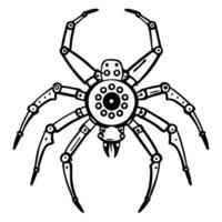 Mechanical Robot Spider Illustration Futuristic Design Concept vector