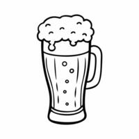 Monochrome Beer Mug Illustration with Foam and Bubbles vector
