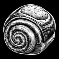 A close up of a doughnut with a spiral design vector