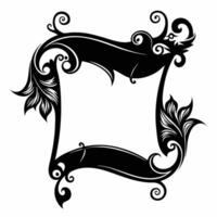 A black and white image of a frame with a letter L in the middle vector