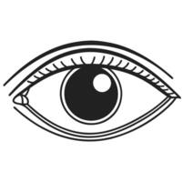 elegant black and white eye illustration with detailed lines and bold design elements vector