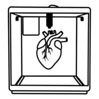 printing human heart medical innovation in bioprinting technology for organ transplantation and healthcare vector