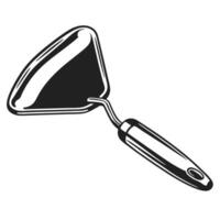 Monochrome illustration of a hand trowel, gardening tool with sleek handle design vector