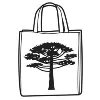 Eco friendly tote bag with araucaria tree design illustration vector