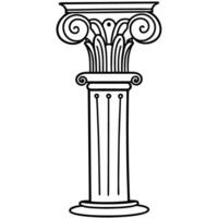 Classic ionic column design with scroll detail and fluted shaft vector