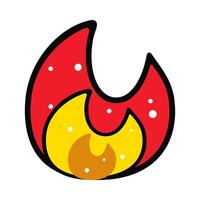 Stylized Flame Illustration in Red and Yellow vector