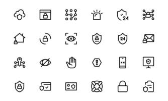 Premium Security Icons lot.Editable Vectors for Surveillance, Protection, Alarm Systems, and Cybersecurity Projects.