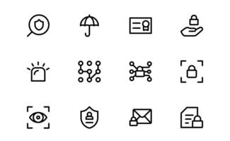 Premium Security Icons. Vectors for Surveillance, Protection, Alarm Systems, and Cybersecurity Projects.