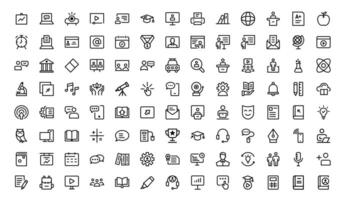 Education Icon Set collection. Modern Icons for Learning, Teaching, Schools, and Digital Educational Tools vector