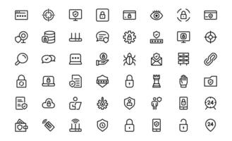 Premium Security Icons pack. Clean and Editable Vectors for Surveillance, Protection, Alarm Systems, and Cybersecurity Projects.