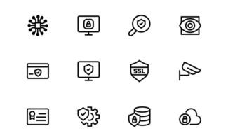 Premium Security Icons packs. Editable Vectors for Surveillance, Protection, Alarm Systems, and Cybersecurity Projects.