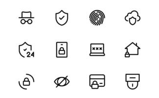Premium Security Icons . Editable Vectors for Surveillance, Protection, Alarm Systems, and Cybersecurity Projects.